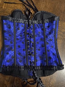 Corset Black Lace Blue Hook Closure Lace Up Cosplay Valentines Day Women&rsquo;s L