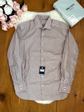 Turnbull & Asser Pink White Poplin Stripe Cotton Shirt size 16 41cm Tailored Fit