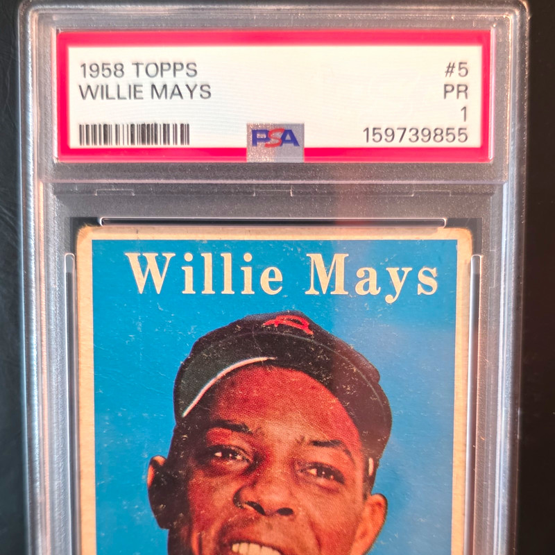 Topps 1958 Topps Willie Mays #5 San Francisco Giants PSA 1 Base Set Card