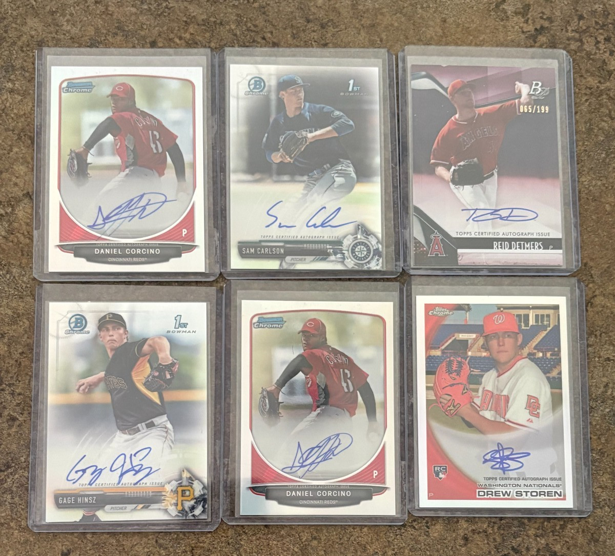 BOWMAN AND TOPPS CHROME MLB BASEBALL AUTOGRAPHED NUMBERED CARDS (LOT OF 6) view 1