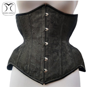 Brocade Overbust Corset Waist Training Corset Double Steel Boned Heavy Duty