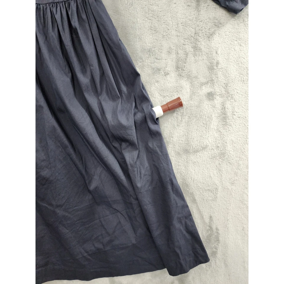 Vestido Camisa Steven Alan Algodón Manga Larga Talla 6 Azul Marino Plisado Bolsillos Foto 3 de 4