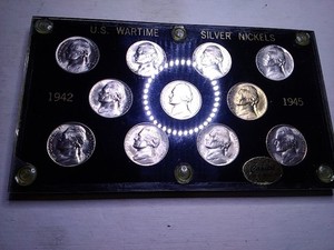 1942-1945 WWII "GEM" UNCIRCULATED JEFFERSON WARTIME 35% SILVER NICKEL COIN SET.!