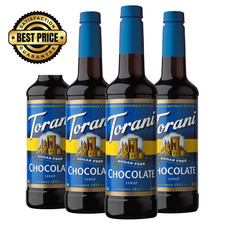 Torani Sugar Free Syrup, Chocolate, 25.4 Ounces Pack Fl Oz of 4 