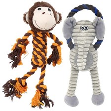 Rope Dog Toys to Keep Them Busy - Tug of War Dog Toys for Boredom Plush Inter...