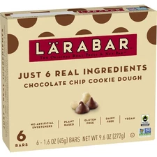 Larabar Chocolate Chip Cookie Dough Bars 6 Count Gluten Free Vegan Snacks
