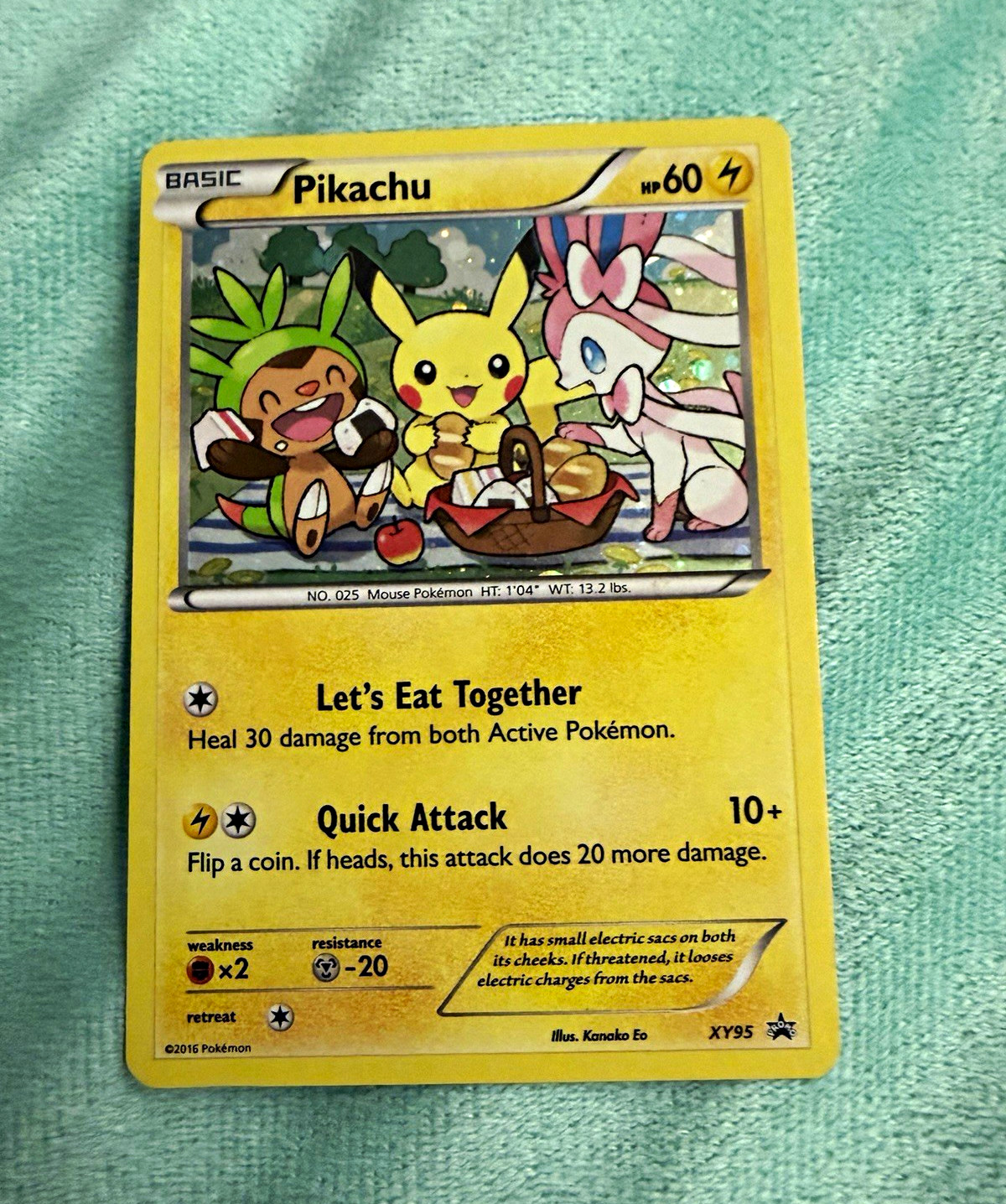 Pikachu XY95 XY Promo Holo Pokémon TCG Card 60 HP English Quick Attack