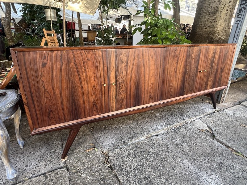 Labeled Geraldo De Barros  MidCentury Modern Rosewood Credenza/Buffet