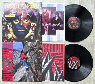 David Lee Roth Lot of 2 LP Eat 'Em And Smile Skyscraper US 1st Press Steve Vai
