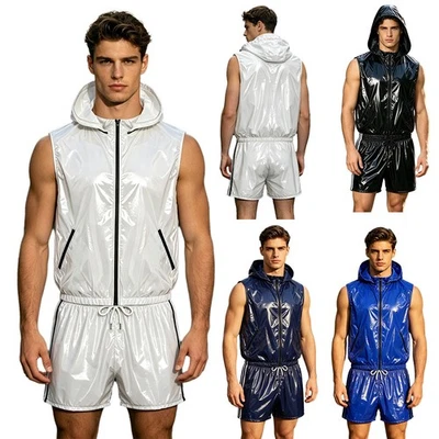 DE iEFiEL Herren Saunaanzug Kapuzenshirt Mit Hosen Casual Sportskleidung Set - Bild 1 von 3