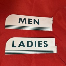 Bride de toilette porcelaine émaillée homme femme enseigne Texaco service villes Sinclair