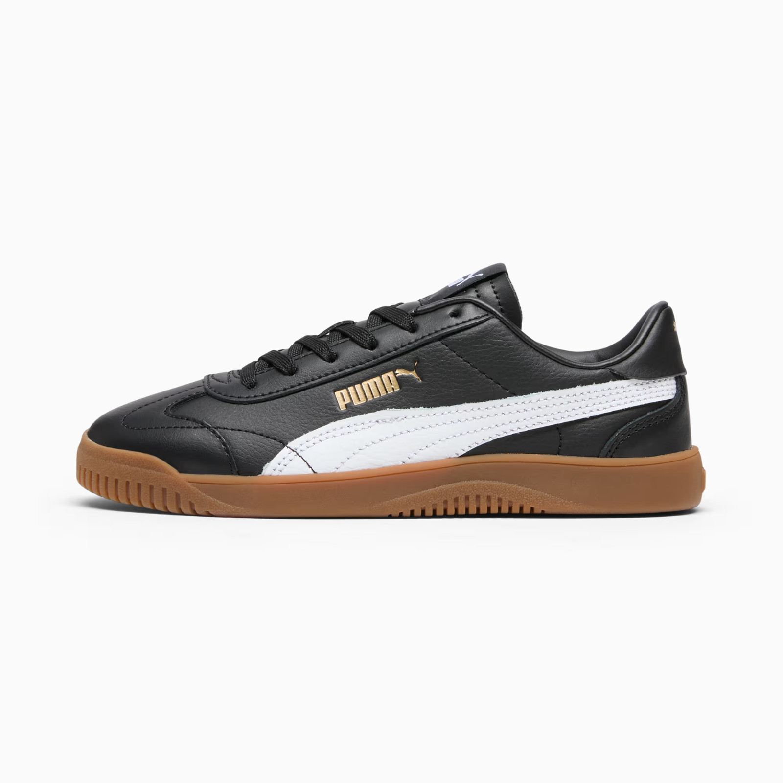 Puma Big Kids' Club 5V5 Black-Puma White-Puma Gold Lace-Up S