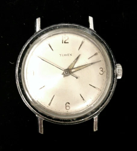 Vintage Stainless Steel 1960's Timex Marlin Mechanical Watch - Working