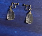 Vintage Japanese Pagoda Crystal Earrings Intaglio Screw Back Drop Earrings — photo 6