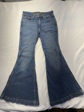 Wrangler Retro High Rise Trumpet Flare Bell Bottom Jeans Medium Wash Women  s