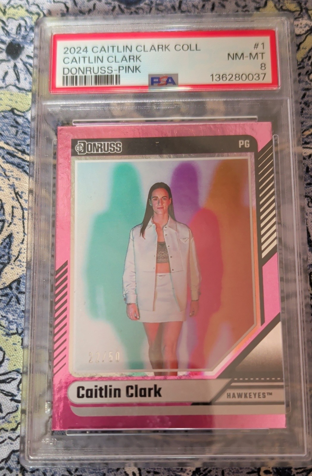 2024 Panini Caitlin Clark Collection -  Caitlin Clark #1 Pink 22/50 (RC)