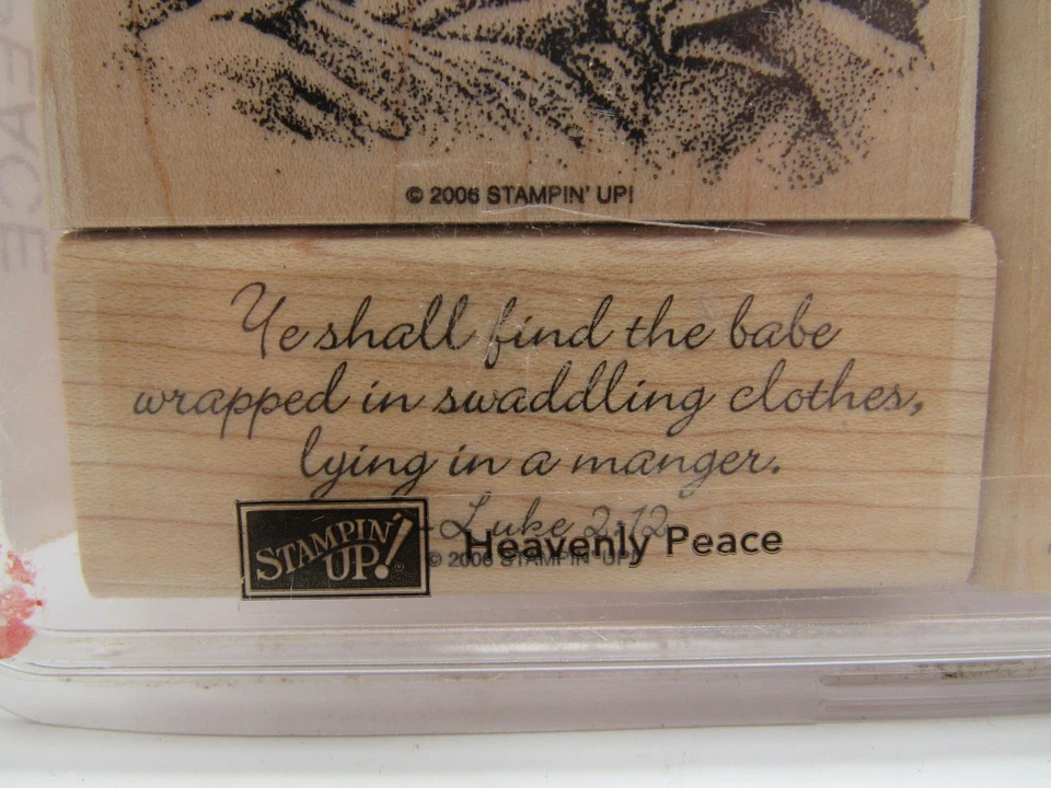 Набор деревянных марок Stampin' Up Heavenly Peace 2006 Рождество Рождество снят с производства - Изображение 3 из 4