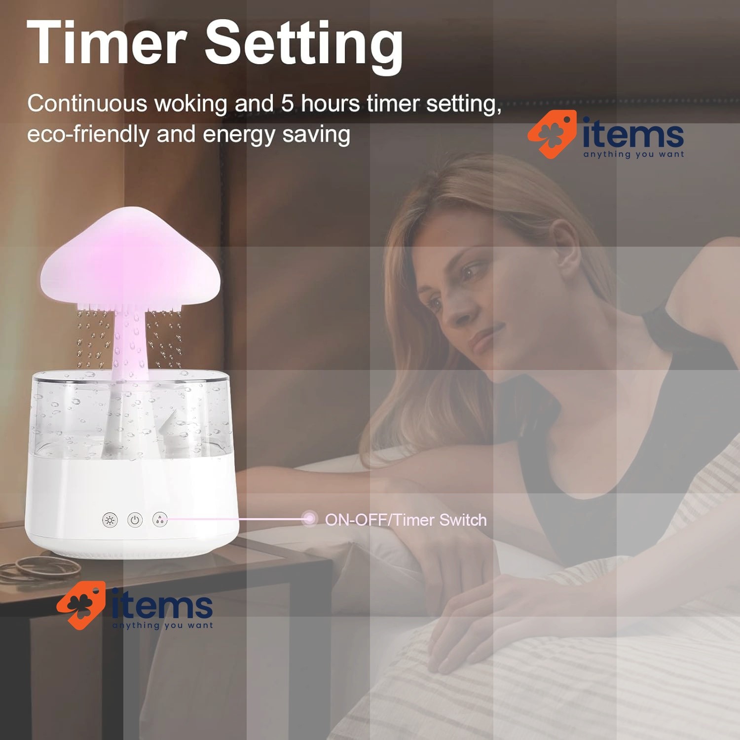 OKYUK Humidifier, 450 ml humidifier for Children's Room 08 White