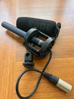 Sony ECM-NV1 Electret Condenser Shotgun Mic, shock mount, Rode windscreen