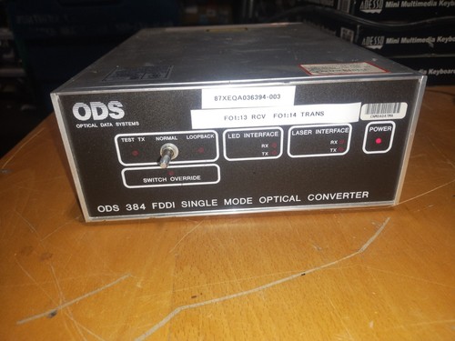 ODS, OPTICAL DATA SYSTEMS, 484 FDDI SINGLE MODE.OPTICAL CONVERTER