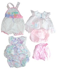 Girls 24 Month Vintage 1980's Boutique Dresses Bloomers 6 Pieces