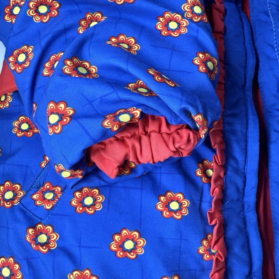 Chaqueta Abrigo Esquí OBERMEYER Vintage “I Grow” Talla 5 Rojo Azul Floral Corazón Foto 4 de 4