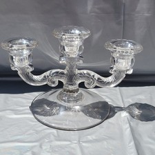 Single Vintage Cambridge Triple Light Crystal 1307 Candlesticks Candle Holders