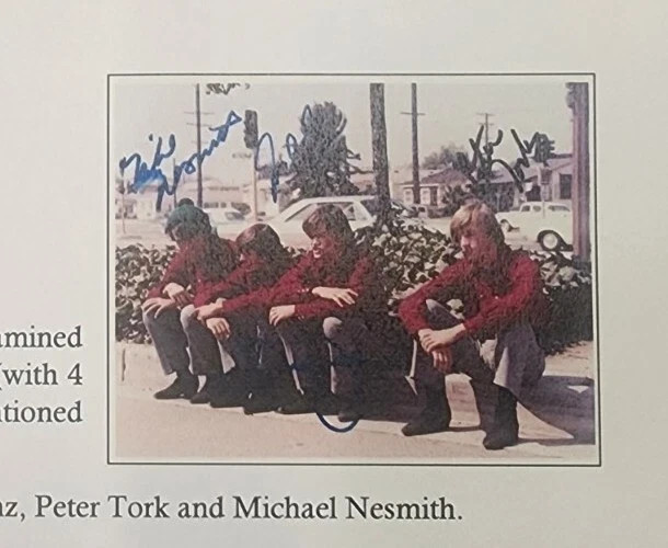 The Monkees Signed 8x10 Peter Tork,Davy Jones,Mickey Dolenz
