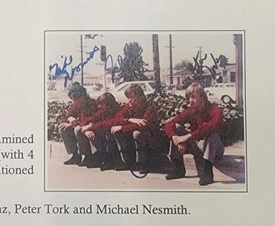 The Monkees Signed 8x10 Peter Tork,Davy Jones,Mickey Dolenz