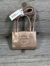 Telfar Small Vegan Leather Cooper Metallic Sh...