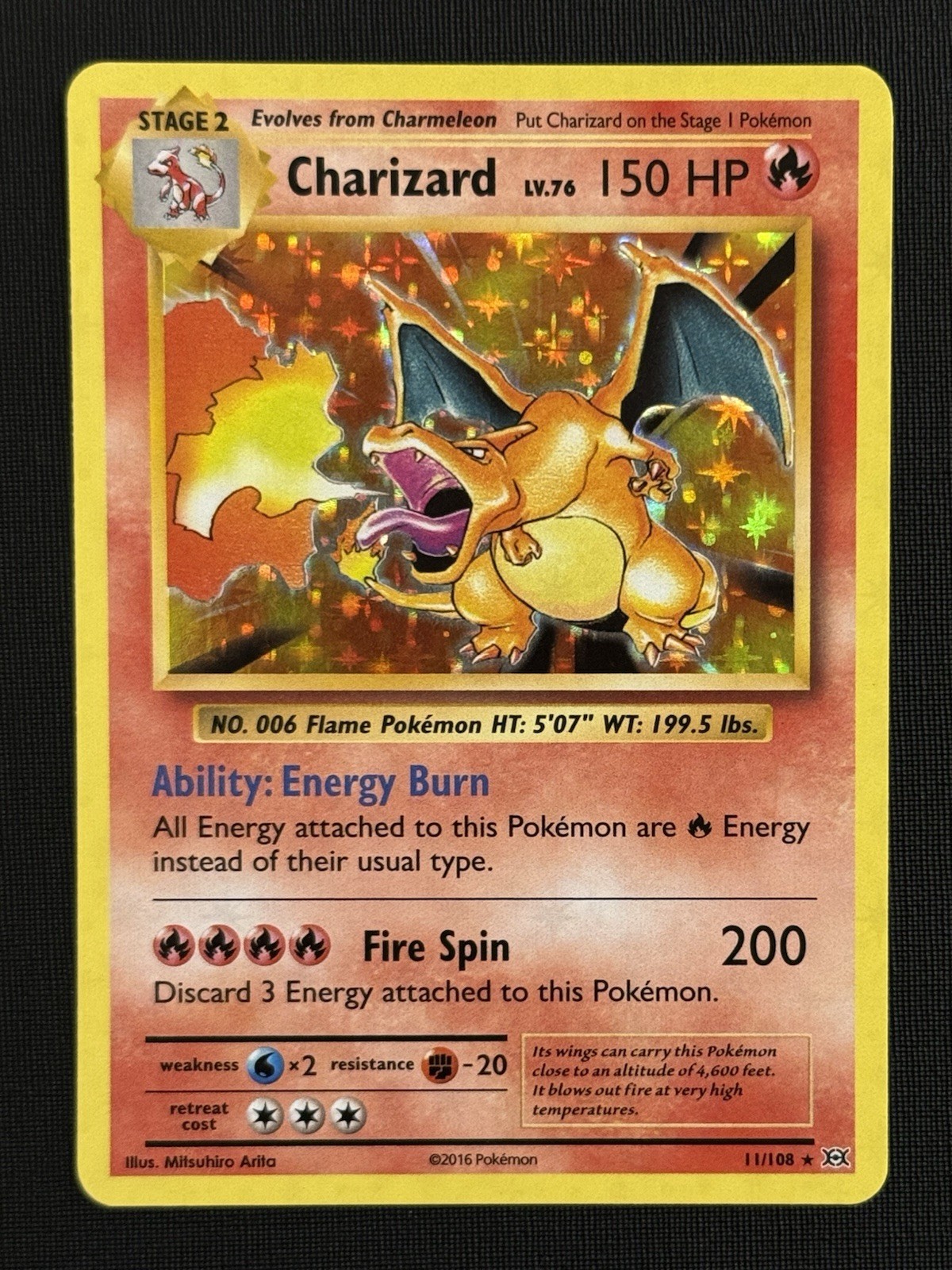 Pokémon TCG Charizard Holo Rare Card XY Evolutions 11/108 NM Condition