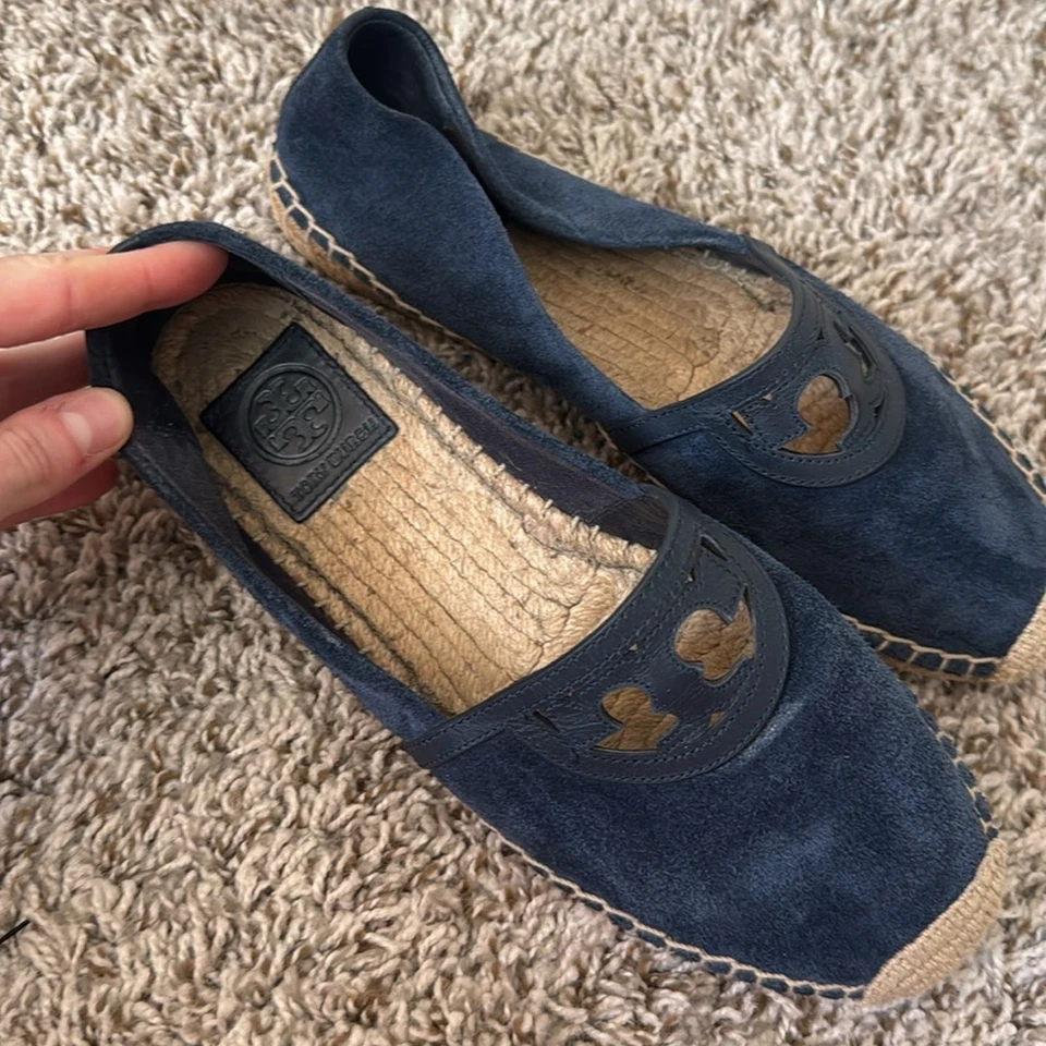 Эспадрильи на плоской подошве Tory Burch 7.5 Sidney темно-синие замшевые - Изображение 4 из 4