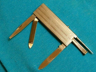 RARE VINTAGE COLES NEW YORK ITALY GENTS KNIFE KNIVES SLIDE OUT SCISSORS TWEESERS