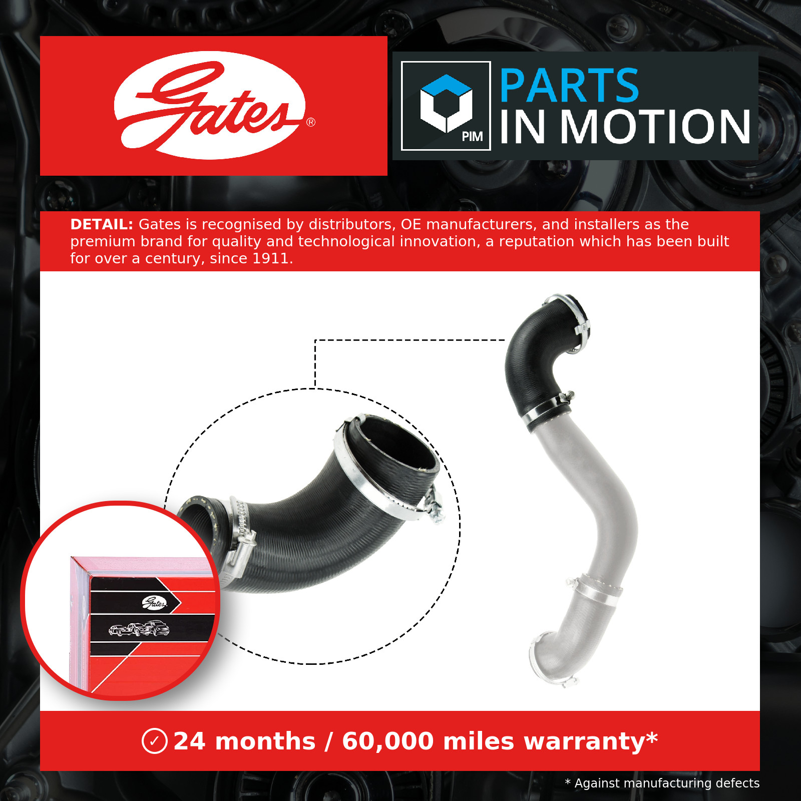 Turbo Hose fits FORD KUGA 2.0D 2012 on Charger Gates 1697941 1730656 1771619 New - Image 12