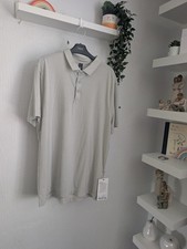 New Lululemon Evolution Short-Sleeve Polo Shirt Heathered Dove Mens UK XL Casual