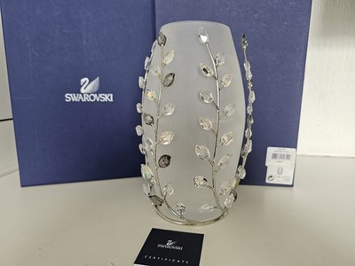 SWAROVSKI KRISTALL 'BLÄTTER VASE AURORA BOREALIS' BRANDNEU