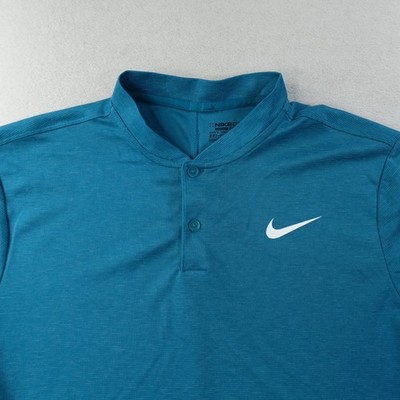 Nike Golf Ultra Polo Mens Large Teal Dri Fit Blade Collar Modern Fit 850698