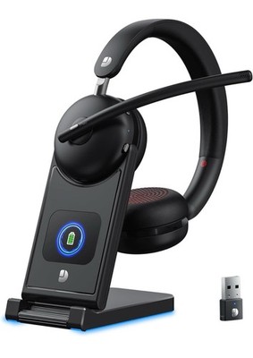 Headphones Bluetooth 5.3 Wireless w/ Mic, Noise Cancelling, 65H Battery + Dock