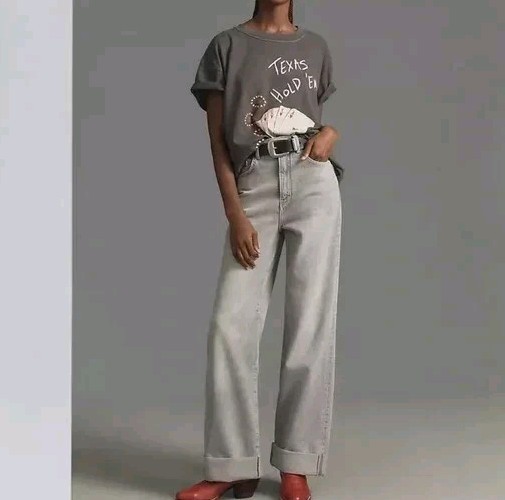 ANTHROPOLOGIE PILCRO The Austyn High Rise Wide Leg Cuffed Jean 26