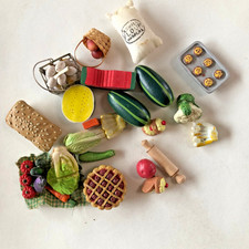 Miniatures Dollhouse Food BIG LOT 20 veggies fruits pie picnic rolling pin