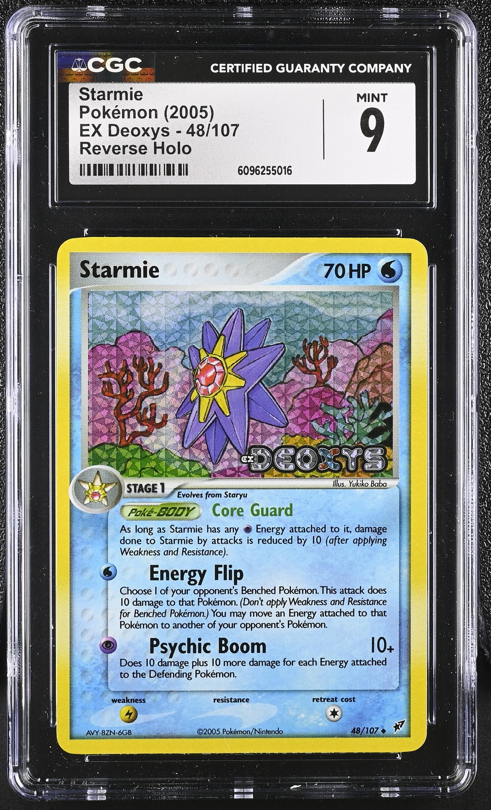 CGC 9 MINT Starmie 2005 EX Deoxys 48/107 Reverse Holo Stamped Pokemon Card