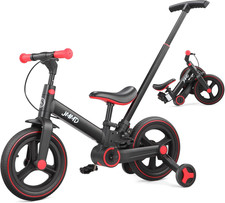 6 in 1 Toddler Bike with Push Handle for Kids 18-60 Months, 12" Foldable Balance