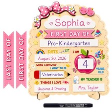 First and Last Day of School Sign, First day of school sign for girls, Reusable