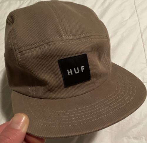 HUF Brown 5-Panel Strapback Hat/Cap with Front HUF Patch Logo