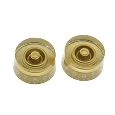 2pcs USA(Imperial) LP Guitar Speed Dial Knobs 24 Fine Splines Pack of 2 Gold