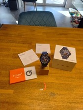 Orologio Fossil Uomo Hybrid Crewmaster, Smartwatch Q, Batteria Nuova, Blu, Full Set