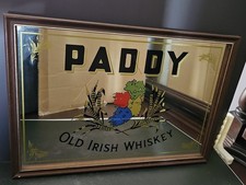 Paddy Old Irish Whiskey 913 Framed Mirror Mancave Bar Decor Collectible
