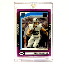 Brock Bowers 2024 Clearly Donruss Rated Rookie Purple /75 - Las Vegas Raiders RC