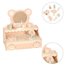 Little Girls' Makeup Table with Mirror Kids Vanity Set with Storage Drawer