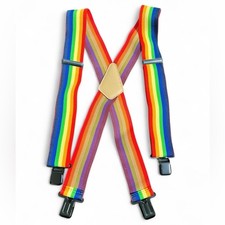 TASK Rainbow Suspenders - Festival Pride Costume Cosplay Dress Up Adult 70s